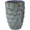 Deroma 13.59 In. H X 9 In. D Ceramic Delisle Tall Planter Green 2 Deroma 13.59 In. H X 9 In. D Ceramic Delisle Tall Planter Green -Abbo Garden Shop 0103bd55 0b0d 46cd b1cc 94e5b0d34306
