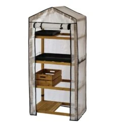 VegTrug Nursery Greenhouse Natural 62 In. H X 28 In. W 4-Tier Mini Growhouse