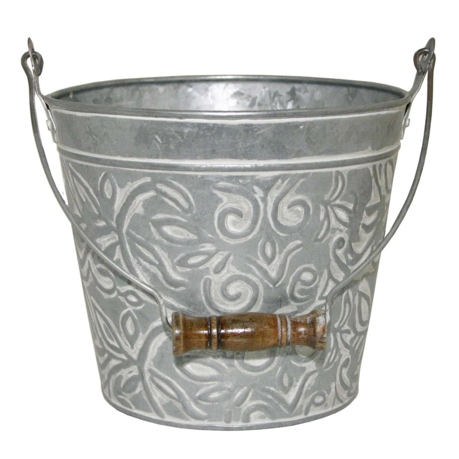 Robert Allen 7 In. H X 8 In. W Metal Planter Whitewash 3 Robert Allen 7 In. H X 8 In. W Metal Planter Whitewash