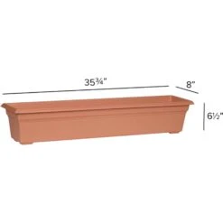 Novelty 6.4 In. H X 36 In. W X 8 In. D Plastic Countryside Flower Box Terracotta -Abbo Garden Shop 23ce4756 9d94 4f14 9e88 e0998ea6d5f0