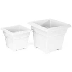 Novelty 13 In. H X 14 In. W X 14 In. D Plastic Countryside Tub Patio Planter White -Abbo Garden Shop 27355542 4fdf 4d22 8593 146cd6041ca3
