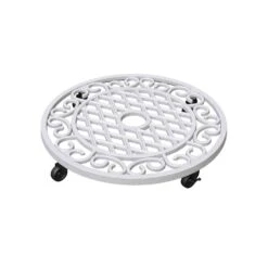 Panacea 3 In. H Assorted Iron Wheeled Plant Stand