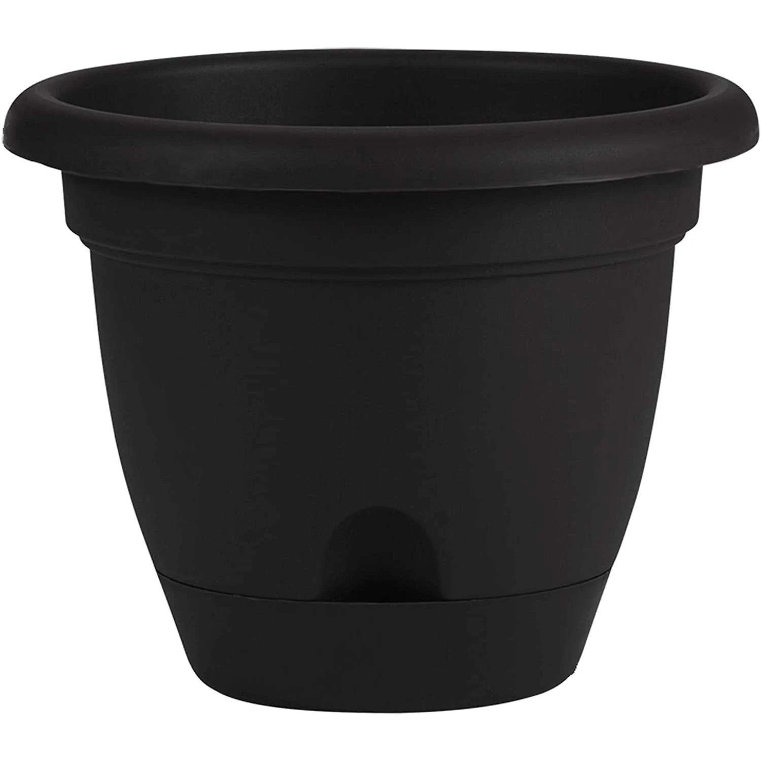 Bloem Lucca 8.8 In. H X 11 In. D Resin Planter Black 3 Bloem Lucca 8.8 In. H X 11 In. D Resin Planter Black