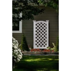 Vita Luxembourg 56.25 In. H White Vinyl Garden Trellis