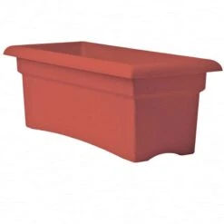 Bloem 10 In. H X 12 In. W X 26.3 In. D Resin Veranda Planter Terracotta Clay