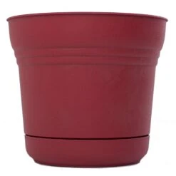 Bloem Saturn 8.5 In. H X 10 In. D Plastic Planter Burnt Red