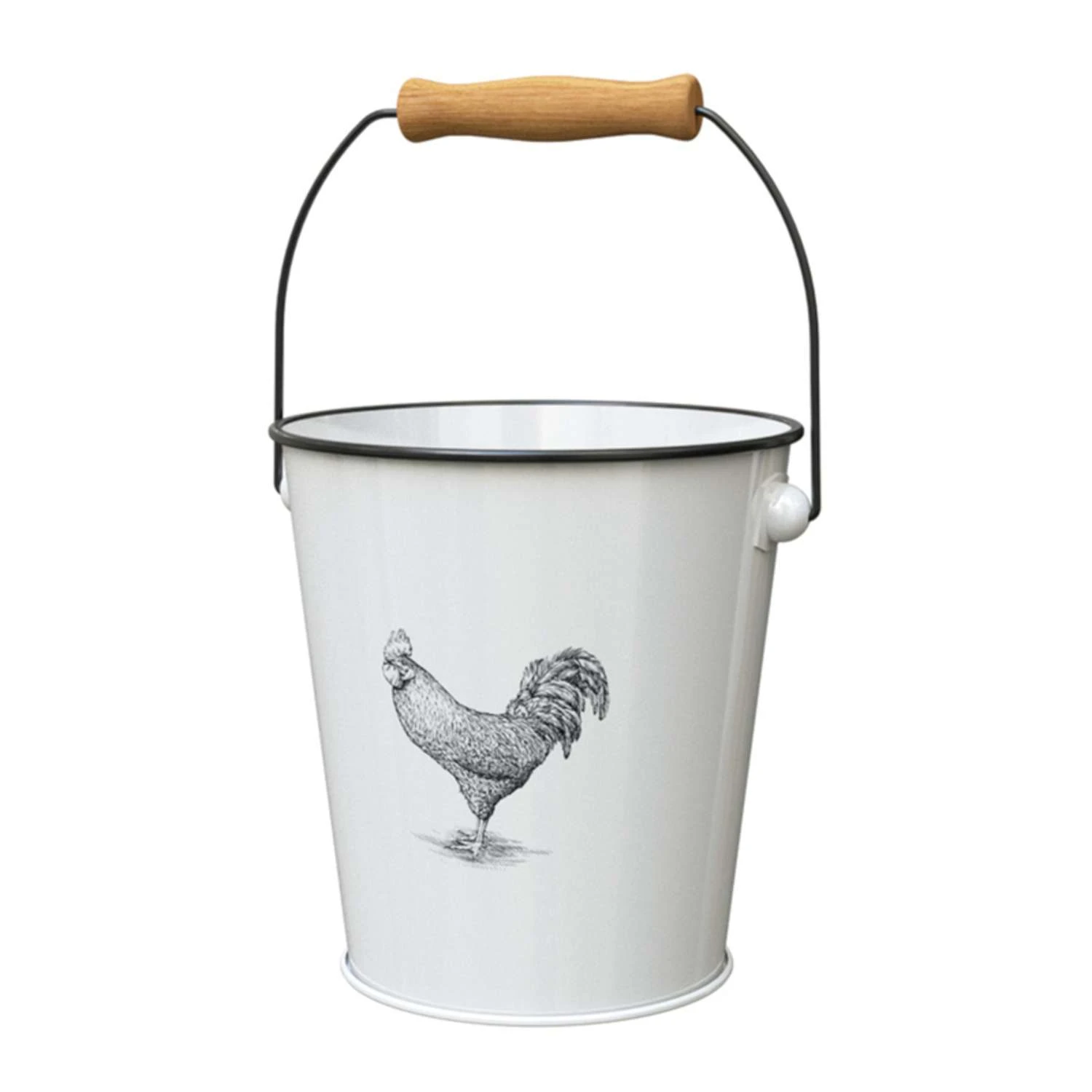 Panacea 7.5 In. D Steel Milkhouse Animals Bucket Planter White 4 Panacea 7.5 In. D Steel Milkhouse Animals Bucket Planter White - Image 2