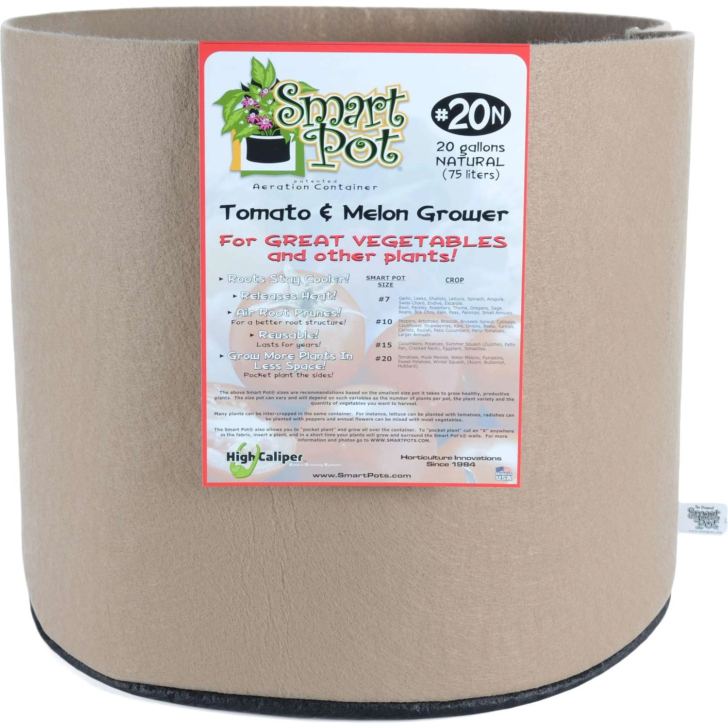 Smart Pot Tomato & Melon 15.5 In. H X 20 In. W X 20 In. D X 20 In. D Geo-Thermal Fabric Grow Bag Pla 3 Smart Pot Tomato & Melon 15.5 In. H X 20 In. W X 20 In. D X 20 In. D Geo-Thermal Fabric Grow Bag Pla