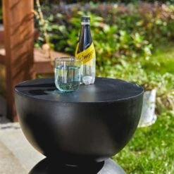 Glitzhome 17.75 In. H Black Fiberglass/MGO Plant Stand -Abbo Garden Shop 64f2df0a f878 4a45 861b a0411b75f74e