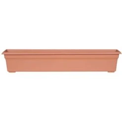 Novelty 6.4 In. H X 36 In. W X 8 In. D Plastic Countryside Flower Box Terracotta