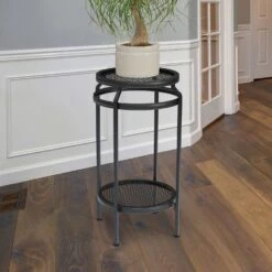 Panacea 20 In. H Black Steel Plant Stand