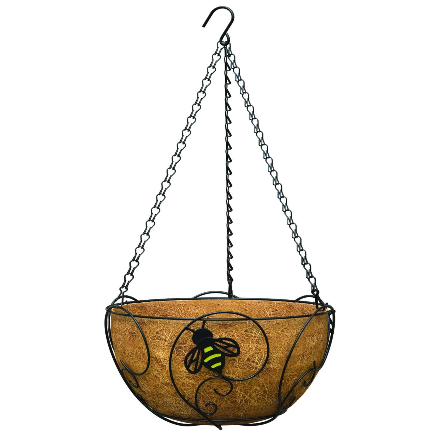 Panacea 8.37 H X 14 D Steel Bee-Conscious Hanging Basket Black 3 Panacea 8.37 H X 14 D Steel Bee-Conscious Hanging Basket Black