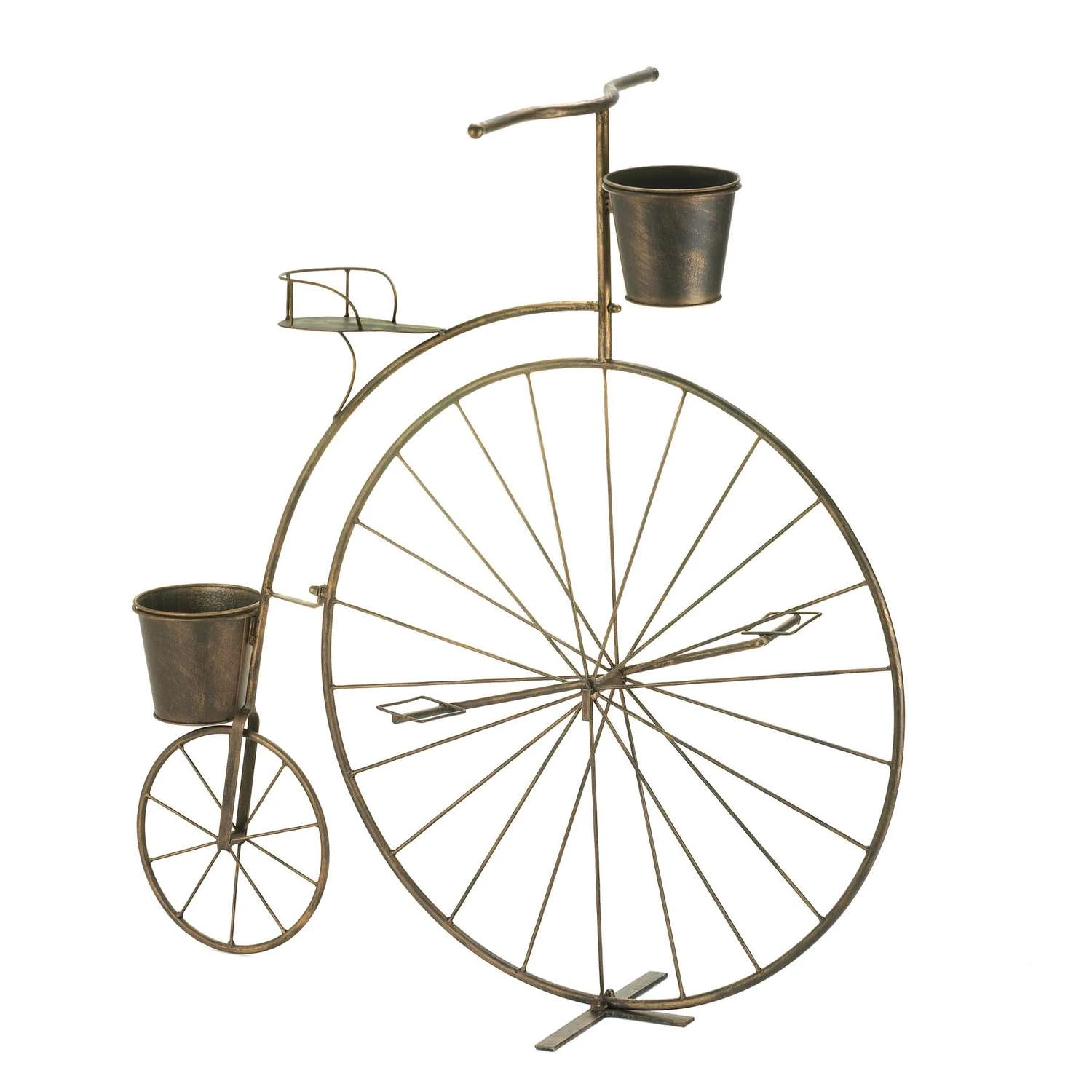 Summerfield Terrace Penny Farthing Bicycle 33.8 In. H Brass Metal Plant Stand 3 Summerfield Terrace Penny Farthing Bicycle 33.8 In. H Brass Metal Plant Stand