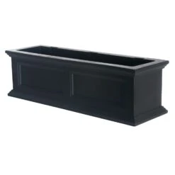 Mayne Fairfield 11 In. H X 11 In. W X 36 In. D Plastic Planter Box Black