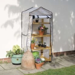 VegTrug Nursery Greenhouse Natural 62 In. H X 28 In. W 4-Tier Mini Growhouse -Abbo Garden Shop 9b3358c1 e2be 4549 ad36 350369b6e9b3