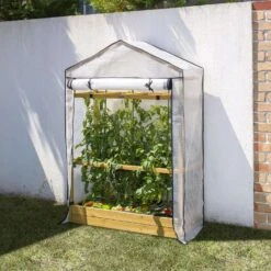 VegTrug Tomato Greenhouse Natural 65.7 In. H X 43.7 In. W Greenhouse -Abbo Garden Shop 9eeb4546 4a1a 4a40 b550 5bee13fff752
