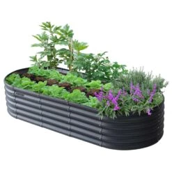 VegTrug 17.71 In. H X 36.22 In. W X 36.22 In. D Steel Raised Garden Bed Rain Grey -Abbo Garden Shop a39eaede 210c 426b bdc5 52b489184d39