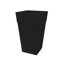 Bloem Finley 25 In. H X 14.65 In. W X 14.65 In. D Resin Tall Tapered Planter Black