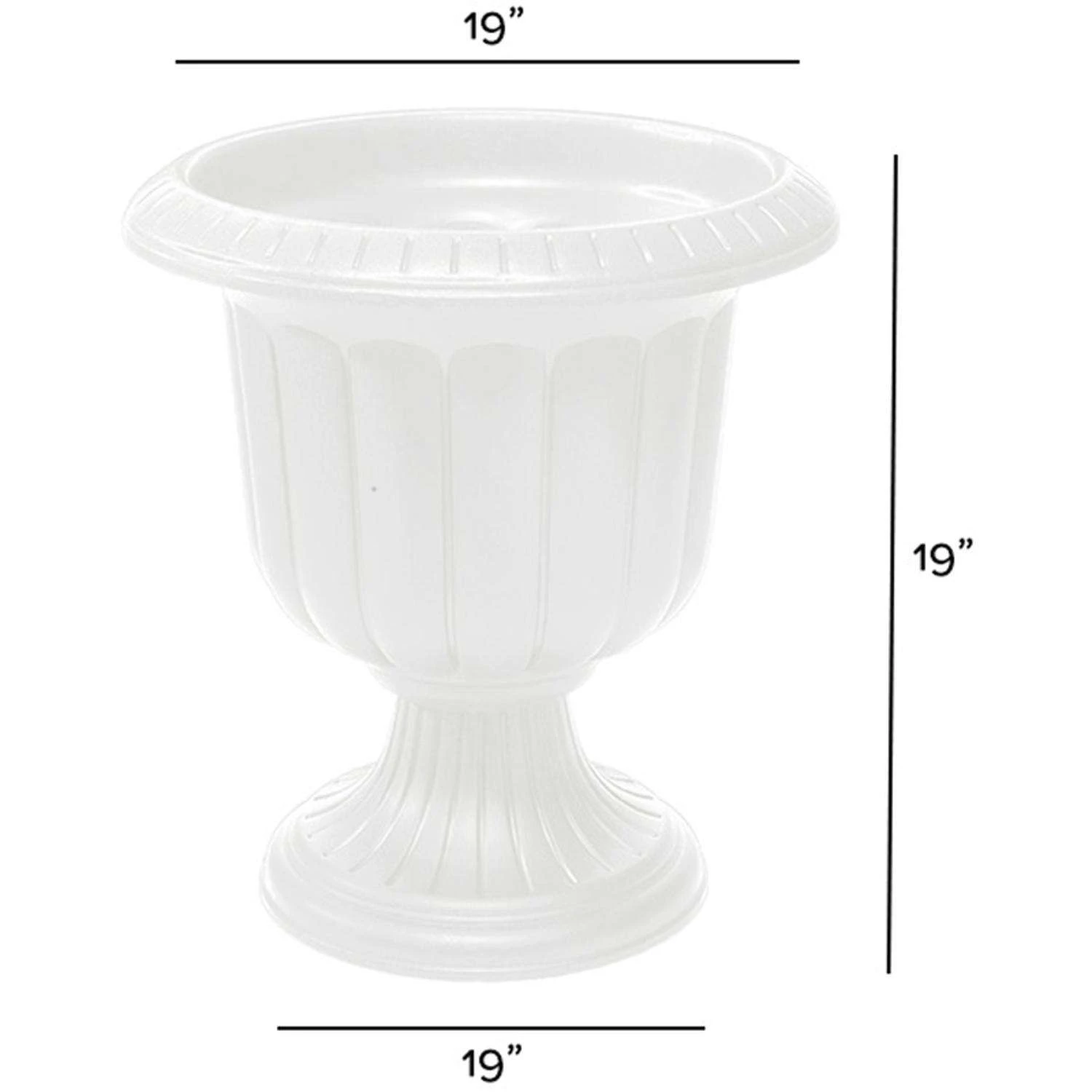 Novelty 19 In. H X 19 In. W X 19 In. D X 19 In. D Resin Classic Urn Urn Planter White 4 Novelty 19 In. H X 19 In. W X 19 In. D X 19 In. D Resin Classic Urn Urn Planter White - Image 2