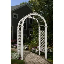 Vita Livingston 91.5 In. H White Vinyl Garden Arbor