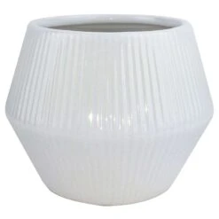 Trendspot Rena 6.5 In. H X 8 In. W X 8 In. D X 8 In. D Ceramic Planter White