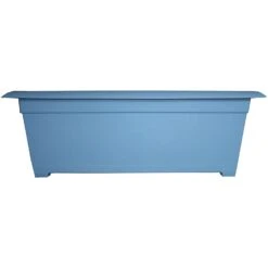 Bloem Dayton Ocean 9.5 In. H X 27 In. W X 11.75 In. D Resin Deck Planter Blue