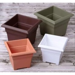 Novelty 13 In. H X 14 In. W X 14 In. D Plastic Countryside Tub Patio Planter White -Abbo Garden Shop b9d40331 e8eb 4430 877e eaff2896c92b