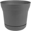 Bloem Saturn 10.75 In. H X 12.25 In. D Polyresin Classic Textured Planter Charcoal -Abbo Garden Shop be4b223f 4c13 4f62 9393 f8284c45bb31