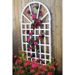 Vita Athens 77.25 In. H White Vinyl Garden Trellis