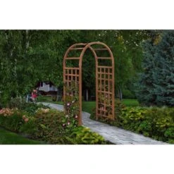 Vita Sierra 81 In. H Brown Vinyl Garden Arbor