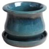 Trendspot Low Bell 5.3 In. H X 6.9 In. W X 6.9 In. D X 7 In. D Ceramic Planter Aqua Blue -Abbo Garden Shop c0e114ce e4bd 473f 8ced 6afdd5745253