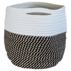 Bloem 12 In. D Fabric BloemBagz Planter Bag Black/White