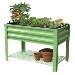 Panacea 32 In. H X 46 In. W X 24 In. D Steel Raised Garden Bed Green