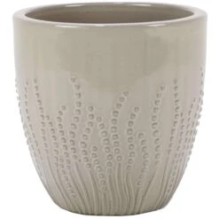 Deroma Krishna 11 In. H X 11.4 In. W X 11.4 In. D Ceramic Planter Cream