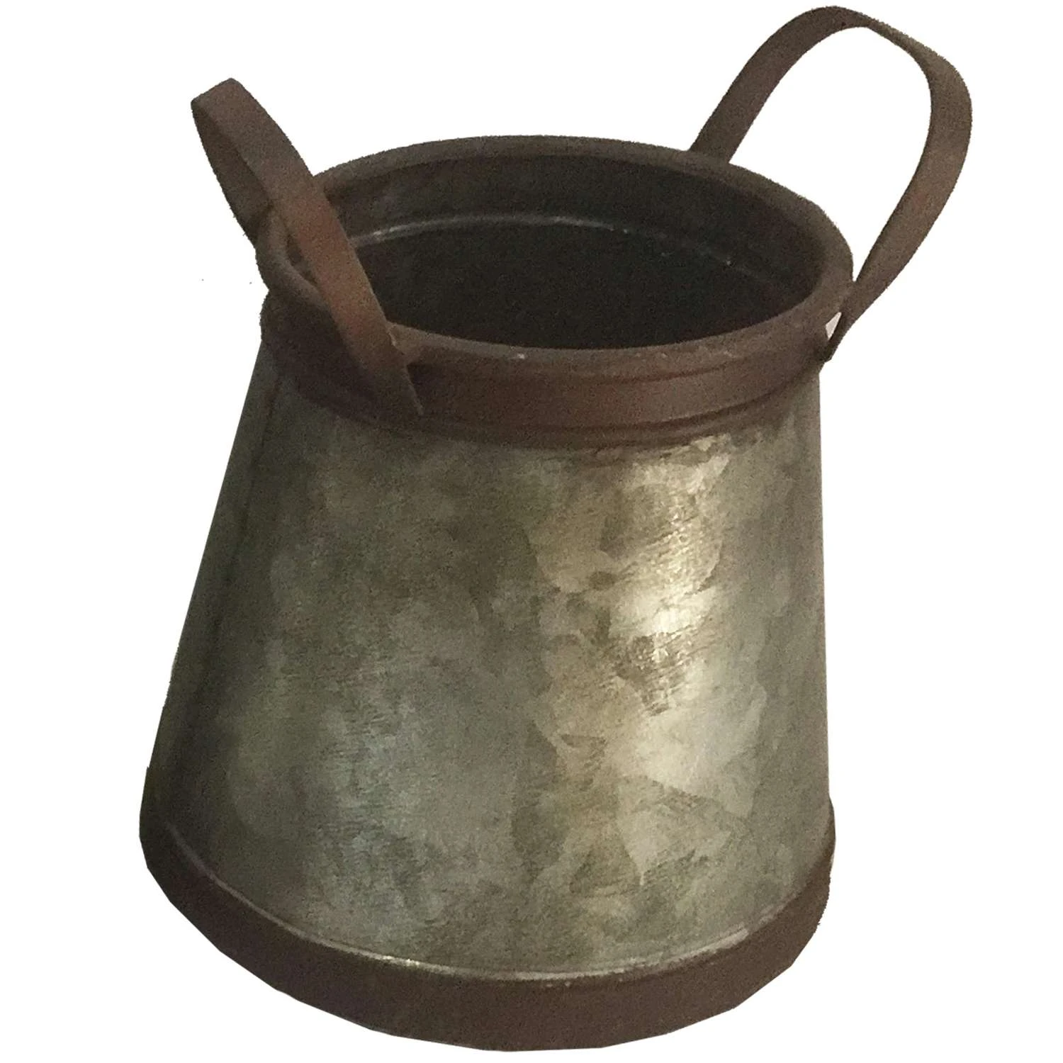 Avera Products 9.5 In. H X 8 In. D Galvanized Metal Cone Bucket Planter Gray 3 Avera Products 9.5 In. H X 8 In. D Galvanized Metal Cone Bucket Planter Gray