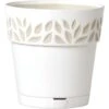 Deroma 9.9 In. D Resin Leaf Planter White -Abbo Garden Shop d5692d7b 776a 4a50 9d25 80da2ae9b387