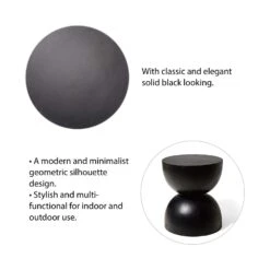 Glitzhome 17.75 In. H Black Fiberglass/MGO Plant Stand -Abbo Garden Shop e28c686d ccda 480c b1e9 974831be3375