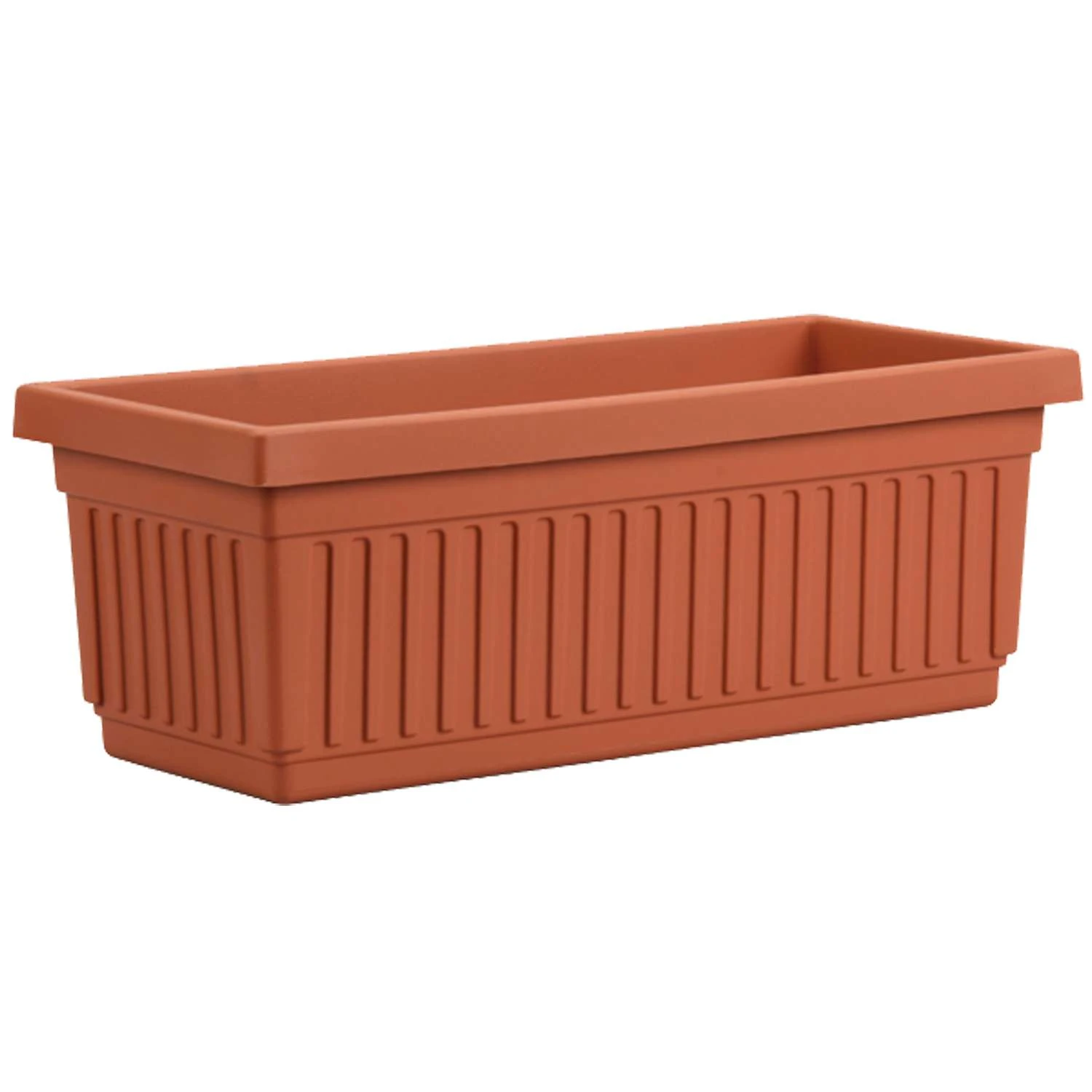 HC Companies Venetian 6.38 In. H X 24 In. W Plastic Fluted Flower Box Clay 3 HC Companies Venetian 6.38 In. H X 24 In. W Plastic Fluted Flower Box Clay