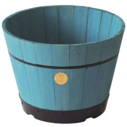 VegTrug 13.38 In. H X 18 In. D Cedar Barrel Blue