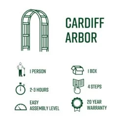 Vita Cardiff 83.75 In. H White Vinyl Arbor -Abbo Garden Shop f3b6462f 3956 427c 9db3 3b6898cc1e1e