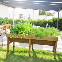 VegTrug 32 In. H X 73 In. W X 18 In. D Wood Wall Hugger Planter Natural -Abbo Garden Shop fa7c426a 5b7a 4639 a51b 72a2f447eb13